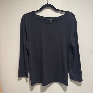 J.Crew Twist Back Long Sleeve Top Black Size L